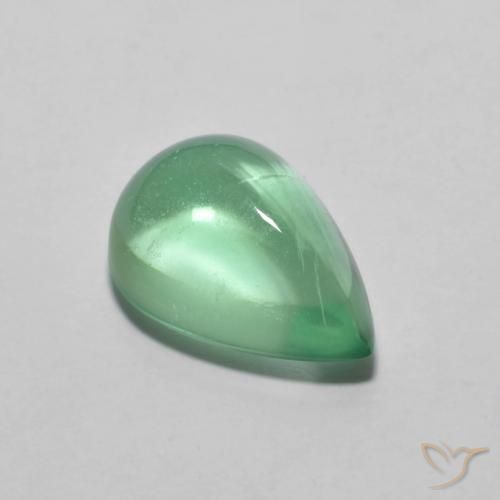 3.79ct Natural Luz verde Fluorita, Formato de pêra, Transparente