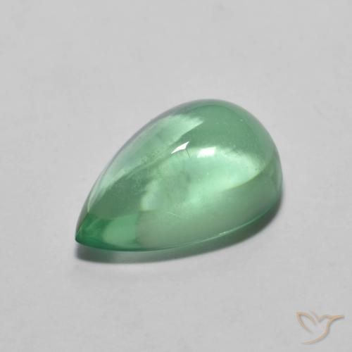 Fluorita Luz verde Natural 3.79ct, Formato de pêra, Transparente