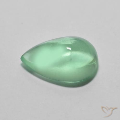 Fluorita Luz verde Natural 3.79ct, Formato de pêra, Transparente