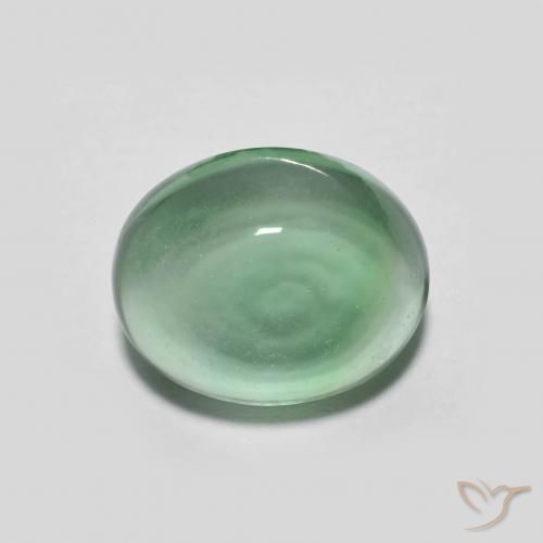 3.67ct Natural Azul claro verde Fluorita, oval, Transparente