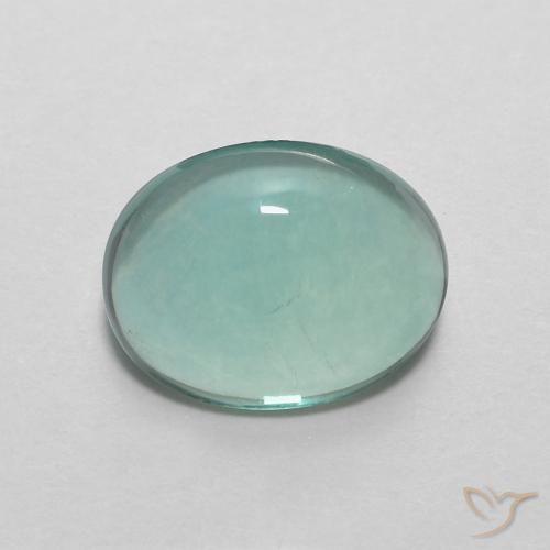 2.93ct Natural Azul claro verde Fluorita, oval, Transparente