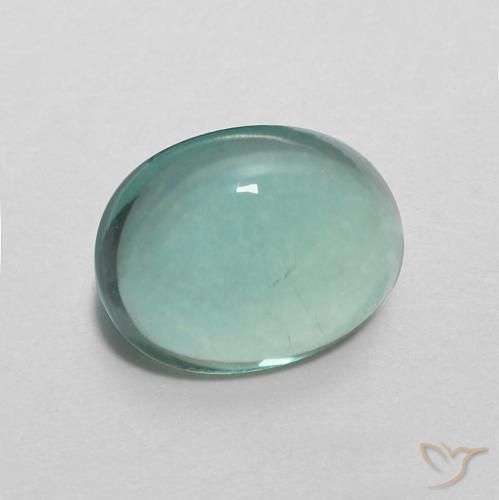 Fluorita Azul claro verde Natural 2.93ct, oval, Transparente
