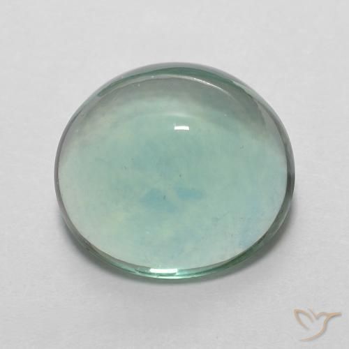 5.28ct Natural Azul verde Fluorita, oval, Transparente