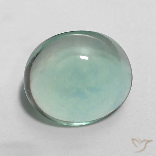 Fluorita Azul verde Natural 5.28ct, oval, Transparente