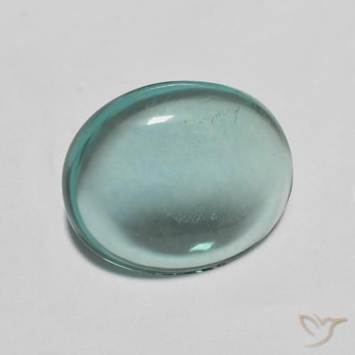 Fluorita Verde azulado Natural 3.08ct, oval, Transparente