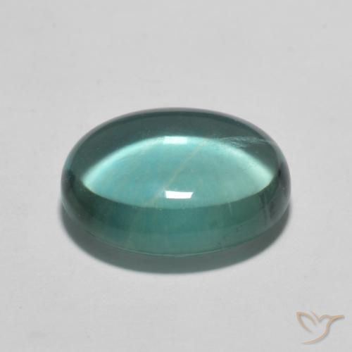 Fluorita Verde azulado Natural 3.08ct, oval, Transparente