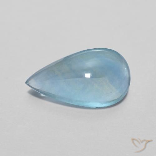 2.11ct Natural Azul claro verde Fluorita, Formato de pêra, Transparente