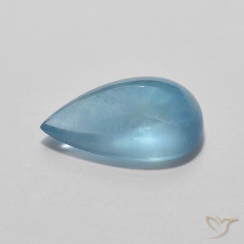 Fluorita Azul claro verde Natural 2.11ct, Formato de pêra, Transparente