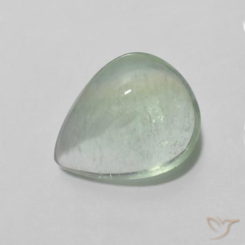 Fluorita Verde muito claro Natural 3.00ct, Formato de pêra, Transparente