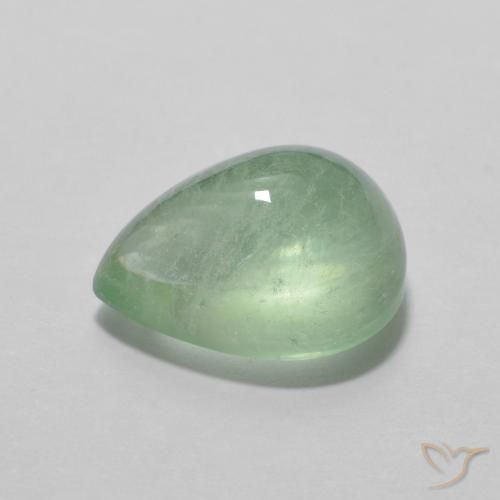Fluorita Verde muito claro Natural 3.00ct, Formato de pêra, Transparente