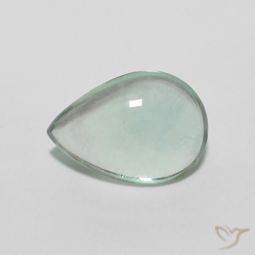 2.40ct Natural Gray Forest Green Fluorita, Formato de pêra, Transparente