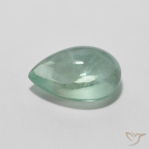 Fluorita Gray Forest Green Natural 2.40ct, Formato de pêra, Transparente