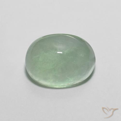 6.61ct Natural Verde médio Fluorita, oval, Transparente