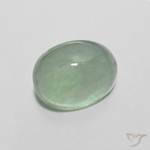 Fluorita Verde médio Natural 6.61ct, oval, Transparente