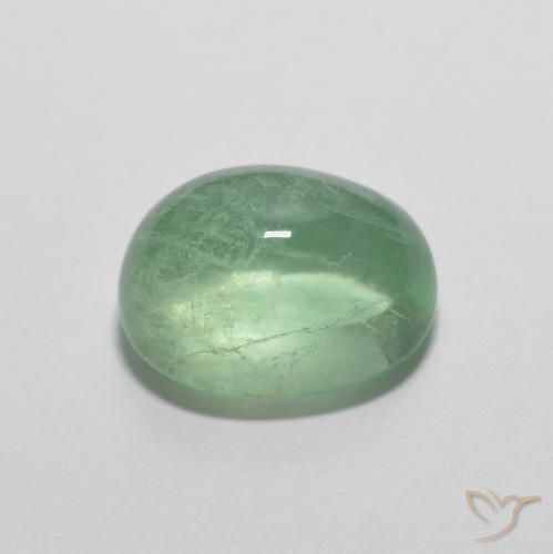 Fluorita Verde médio Natural 6.61ct, oval, Transparente