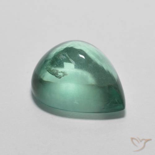 Fluorita Azul verde Natural 4.81ct, Formato de pêra, Transparente