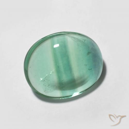 Fluorita Verde azulado Natural 4.24ct, oval, Transparente