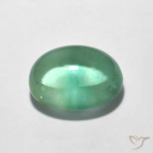 Fluorita Verde azulado Natural 4.24ct, oval, Transparente