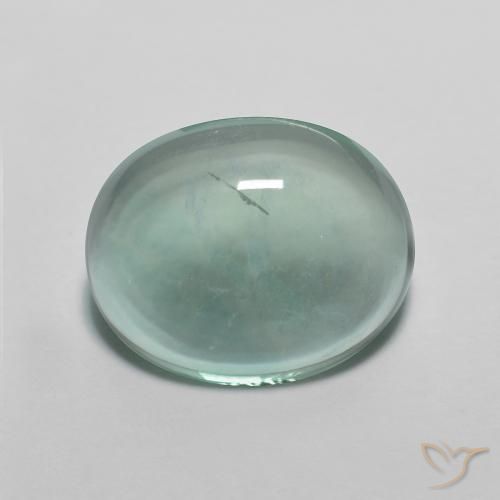 7.22ct Natural Verde azulado Fluorita, oval, Transparente