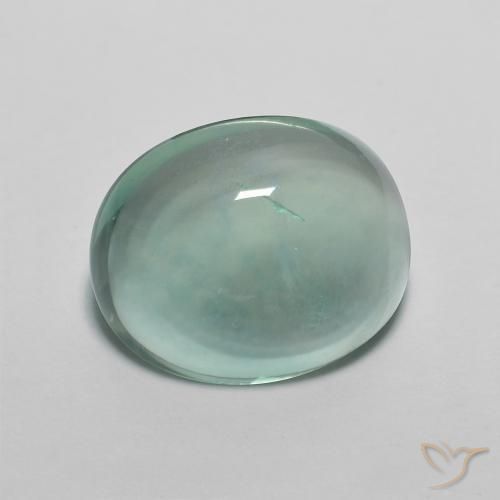 Fluorita Verde azulado Natural 7.22ct, oval, Transparente
