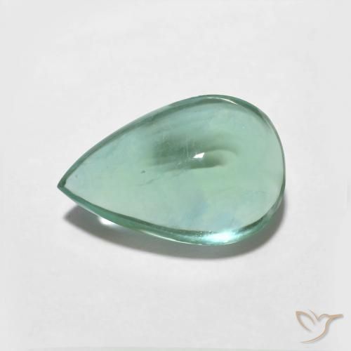 3.87ct Natural Azul verde Fluorita, Formato de pêra, Transparente
