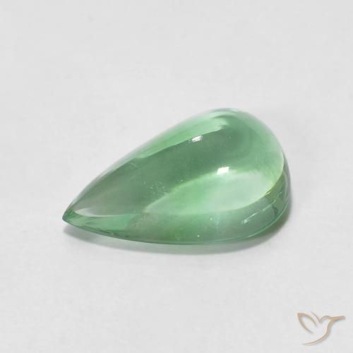 3.66ct Natural Luz verde Fluorita, Formato de pêra, Transparente