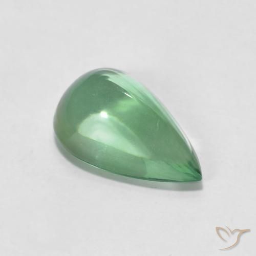 Fluorita Luz verde Natural 3.66ct, Formato de pêra, Transparente