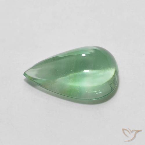 Fluorita Luz verde Natural 3.66ct, Formato de pêra, Transparente