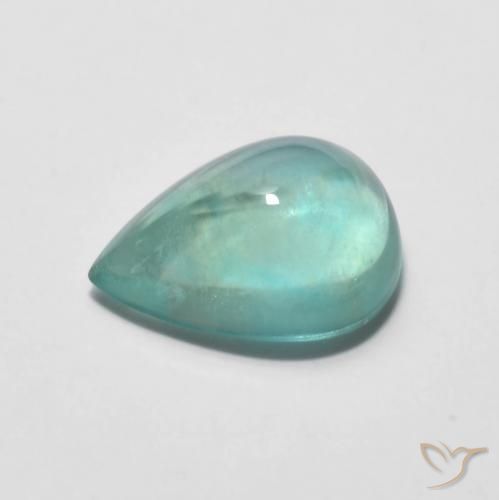2.96ct Natural verde azul intenso Fluorita, Formato de pêra, Transparente