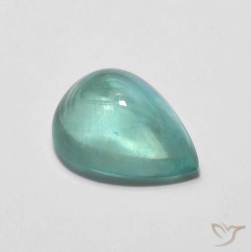 Fluorita verde azul intenso Natural 2.96ct, Formato de pêra, Transparente