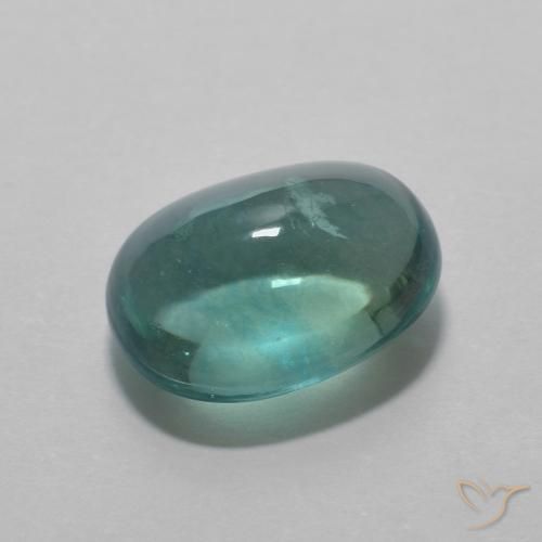 5.08ct Natural Azul esverdeado Fluorita, oval, Transparente