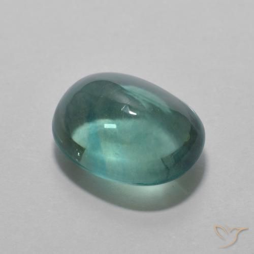 fluorita Azul esverdeado Natural 5.08ct, Corte Oval, Transparente