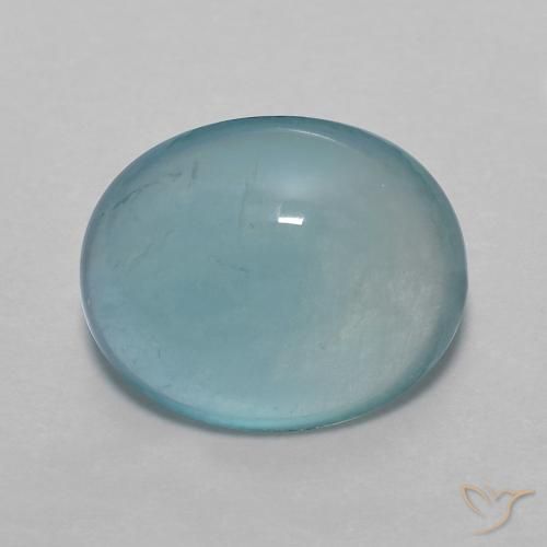4.43ct Natural Médio Azul Verde Fluorita, oval, Transparente