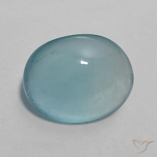 Fluorita Médio Azul Verde Natural 4.43ct, oval, Transparente