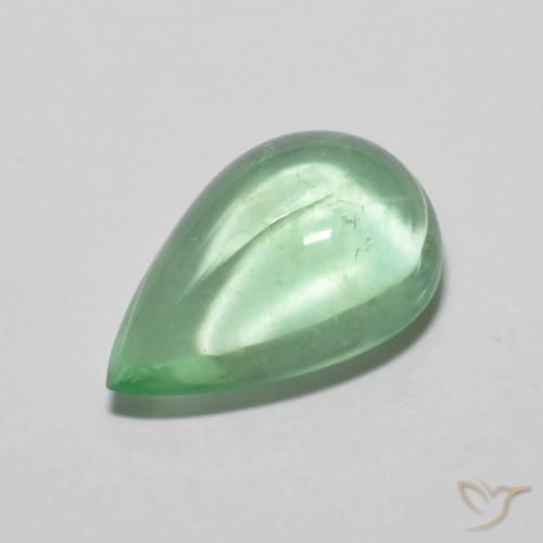 5.58ct Natural Luz verde Fluorita, Formato de pêra, Transparente