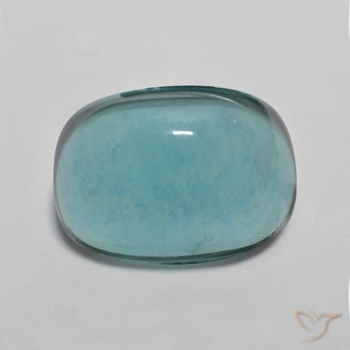 11.02ct Natural Verde Azul Profundo Fluorita, Almofada, Transparente