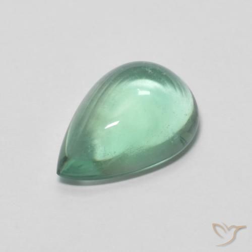 4.38ct Natural Verde azulado Fluorita, Formato de pêra, Transparente