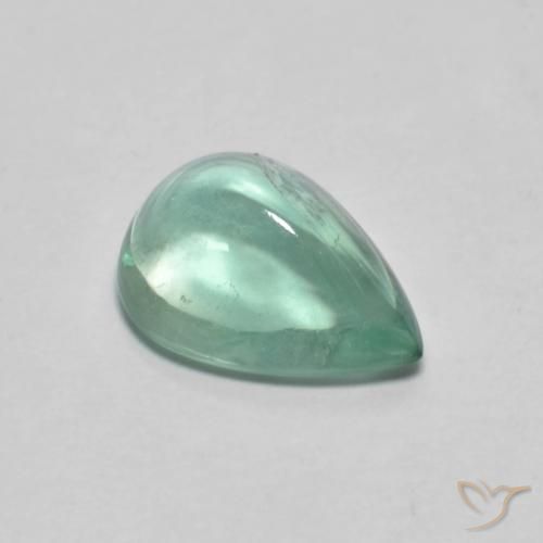 Fluorita Verde azulado Natural 2.31ct, Formato de pêra, Transparente