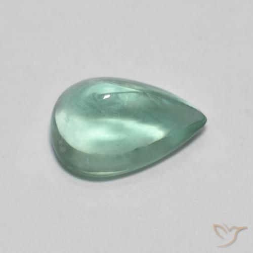 Fluorita Verde azulado Natural 2.31ct, Formato de pêra, Transparente