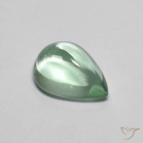 Fluorita Amarelo Claro Verde Natural 2.70ct, Formato de pêra, Transparente