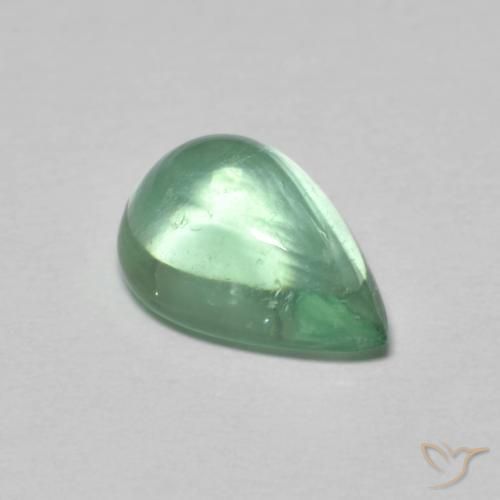 Fluorita Hortelã clara Natural 2.97ct, Formato de pêra, Transparente