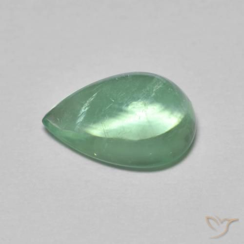 Fluorita Hortelã clara Natural 2.97ct, Formato de pêra, Transparente