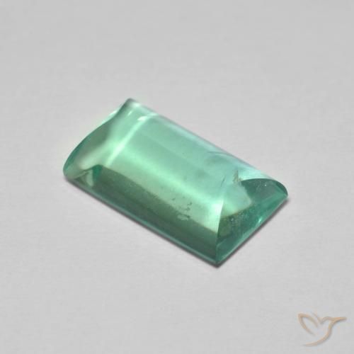 Fluorita Luz verde Natural 5.89ct, baguete, Transparente