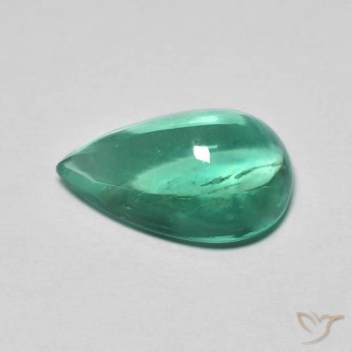 Fluorita Verde azulado Natural 4.30ct, Formato de pêra, Transparente