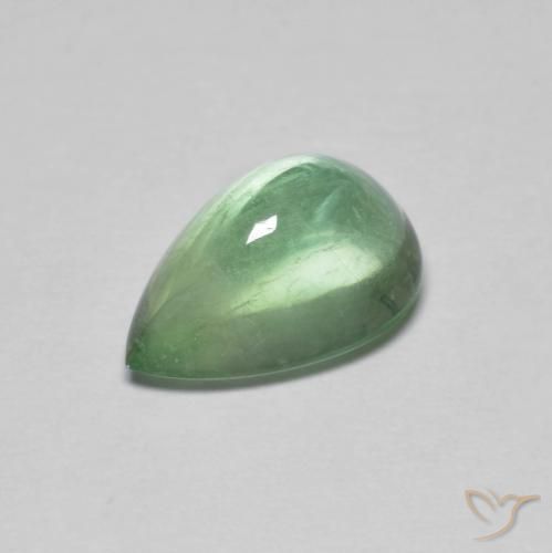 2.75ct Natural verde quente Fluorita, Formato de pêra, Transparente