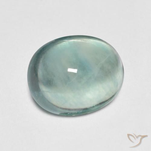 Fluorita Verde azul muito claro Natural 3.34ct, oval, Transparente