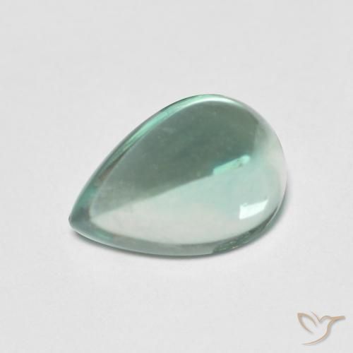 fluorita Verde azul muito claro Natural 2.26ct, Formato de pêra, Transparente