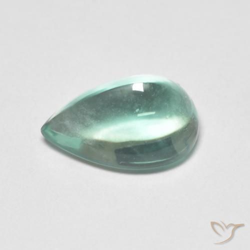 fluorita Verde azul muito claro Natural 2.26ct, Formato de pêra, Transparente