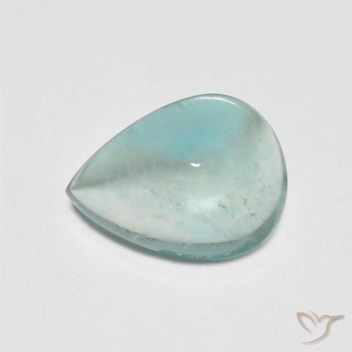 2.16ct Natural Verde azul pálido Fluorita, Formato de pêra, Transparente