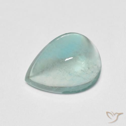 Fluorita Verde azul pálido Natural 2.16ct, Formato de pêra, Transparente